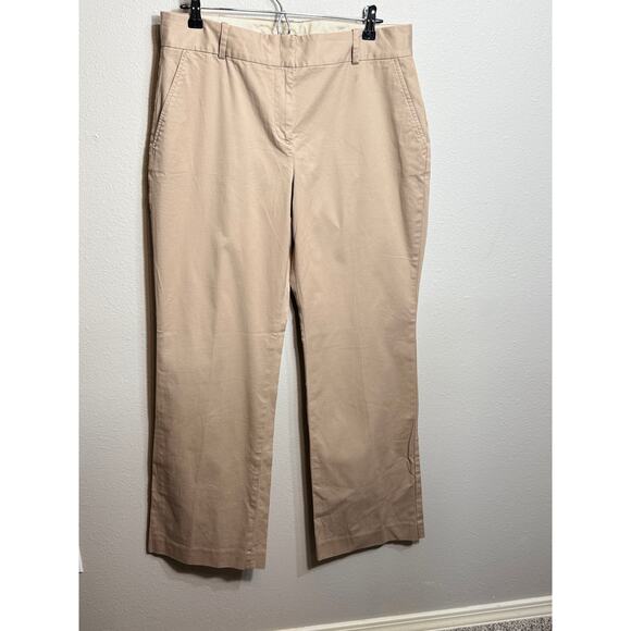 Talbots classic tan chino pants cotton stretch with pockets Sz 12 curvy - Picture 2 of 7